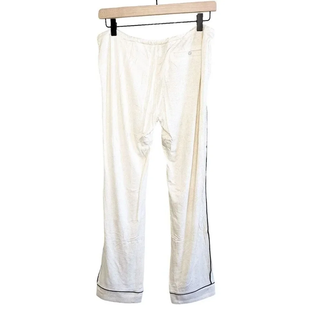 Chaser Lounge‎ Pants Cream Size Medium Gold Glitter Polka Dot Pajama Bottoms